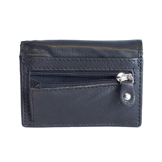 Dames portemonnee mini donkerblauw leer dames portemonnee donkerblauw extra klein - Arrigo.nl