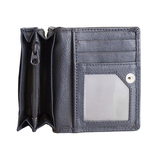 Dames portemonnee mini donkerblauw leer dames portemonnee donkerblauw extra klein - Arrigo.nl