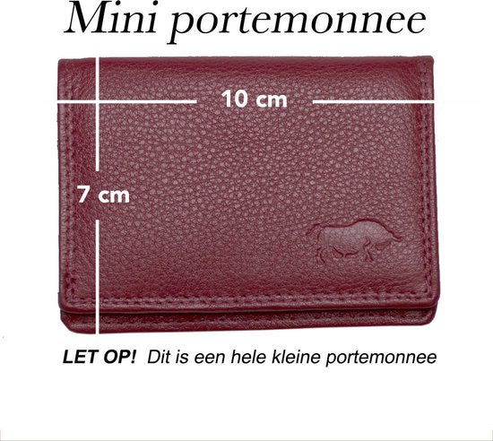 Dames portemonnee mini donkerrood leer dames portemonnee donkerrood extra klein - Arrigo.nl