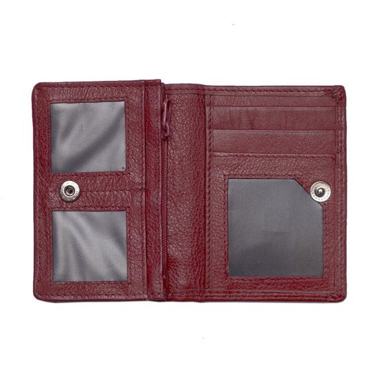Dames portemonnee mini donkerrood leer dames portemonnee donkerrood extra klein - Arrigo.nl