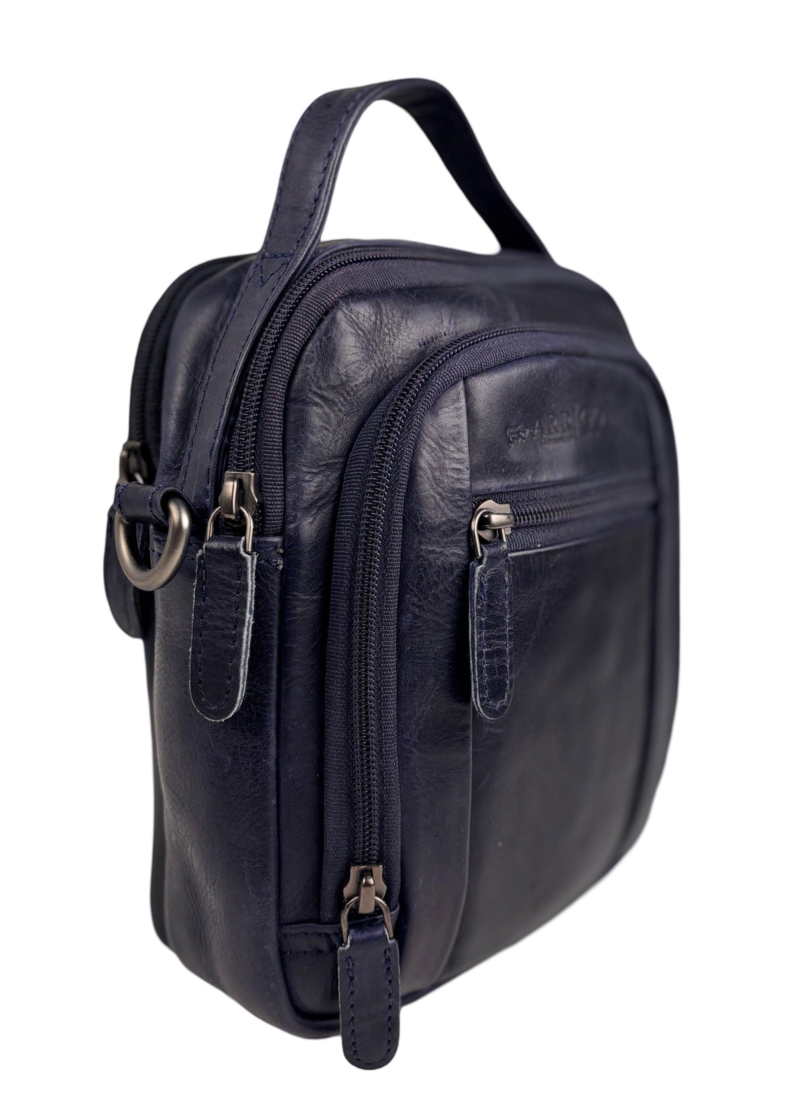 Donkerblauw Leren Schoudertasje - Arrigo.nl