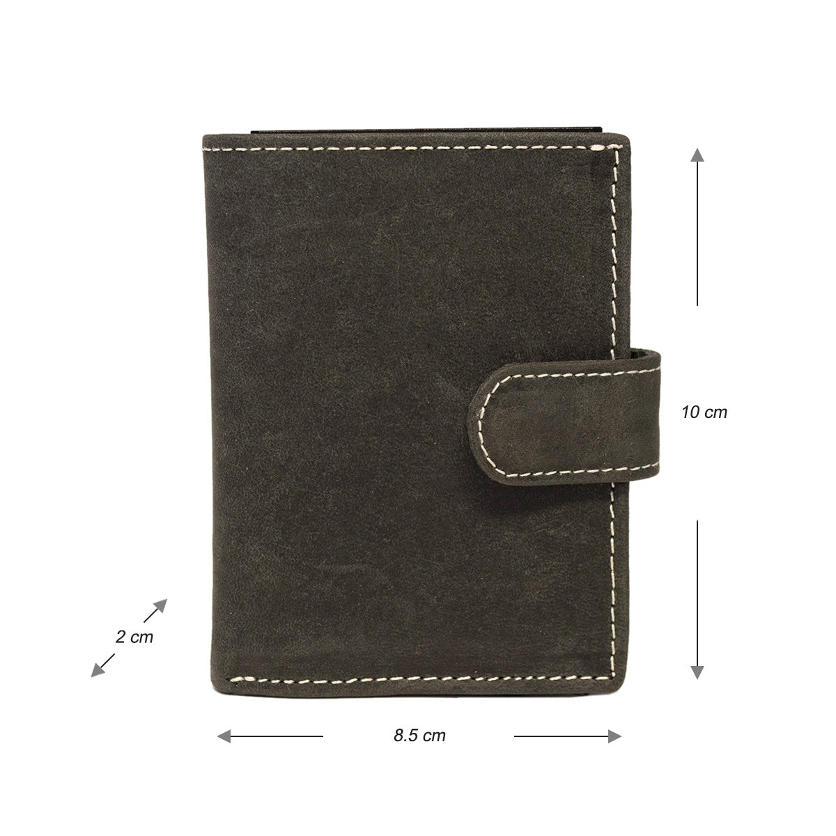 Donkerbruine Mini Wallet RFID – Leren Portemonnee van Buffelleer