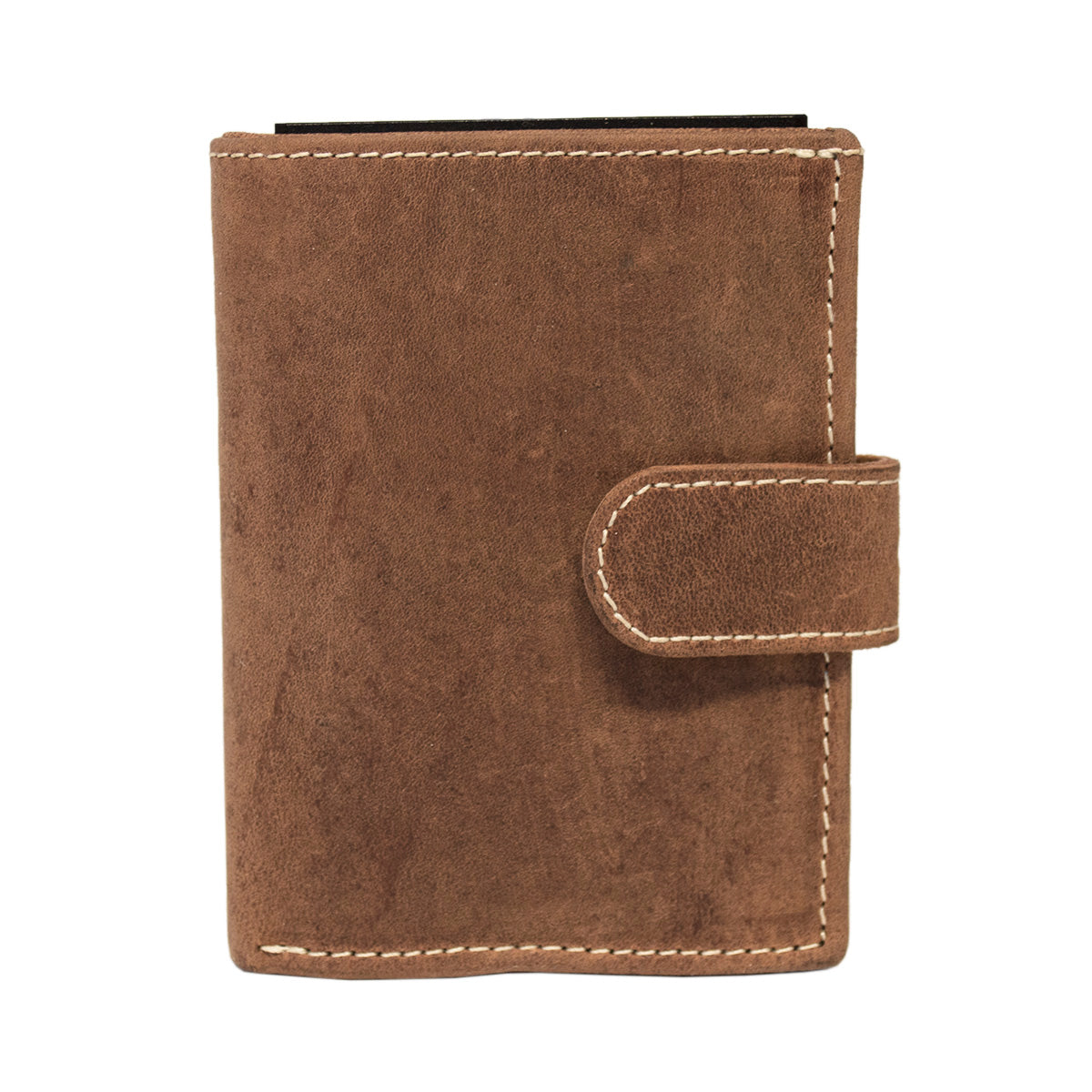 Cognac Mini Wallet RFID – Leren Portemonnee van Buffelleer