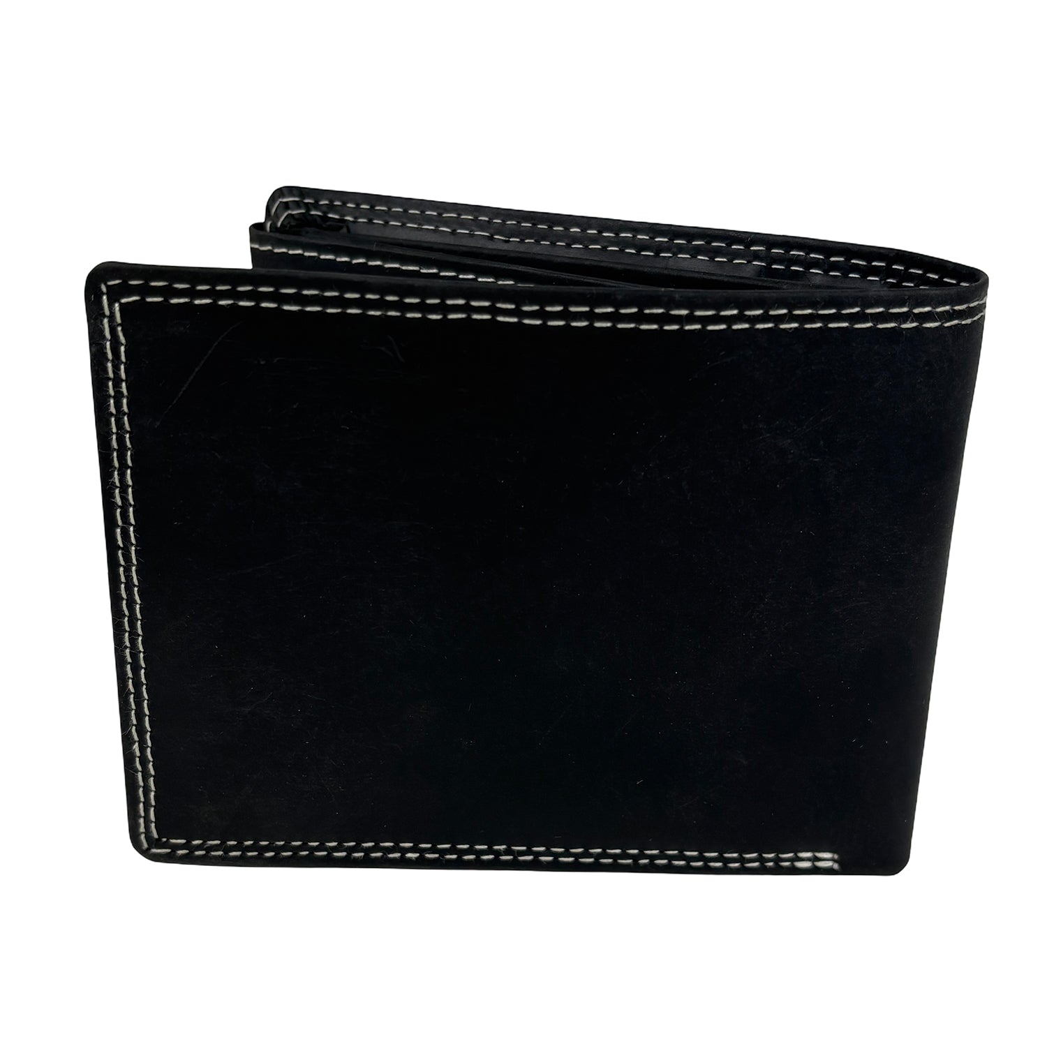 Zwarte herenportemonnee van buffelleer