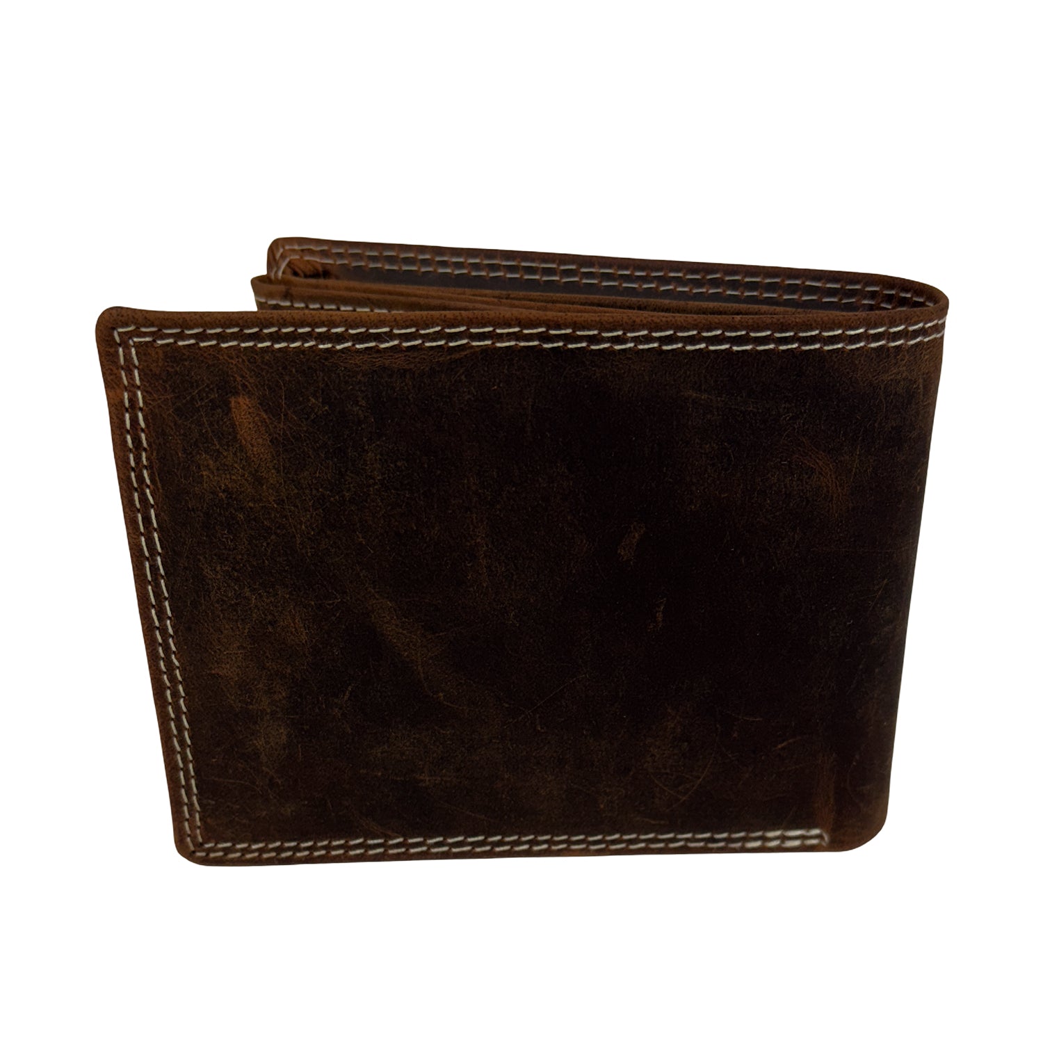 Cognac herenportemonnee van buffelleer