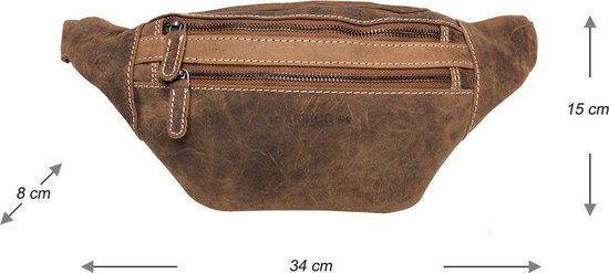 Heuptas heuptasje fanny pack buideltasje festival tasje buffelleer cognac - Arrigo.nl