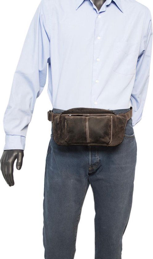 Heuptasje dames of heuptasje heren donkerbruin leer fanny pack donkerbruin - Arrigo.nl