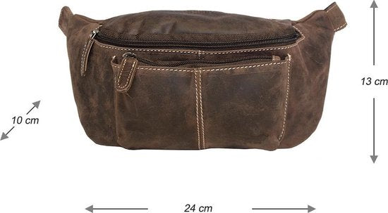 Heuptasje dames of heuptasje heren donkerbruin leer fanny pack donkerbruin - Arrigo.nl