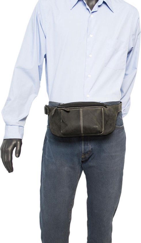 Heuptasje dames of heuptasje heren zwart leer fanny pack zwart - Arrigo.nl