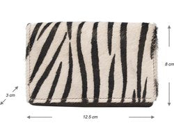 Kleine Damesportemonnee - Leer met Zebraprint en Anti-Skim Bescherming - Arrigo.nl