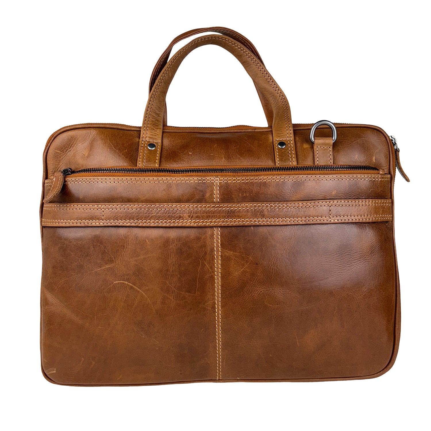 Cognac leren laptoptas 15 inch