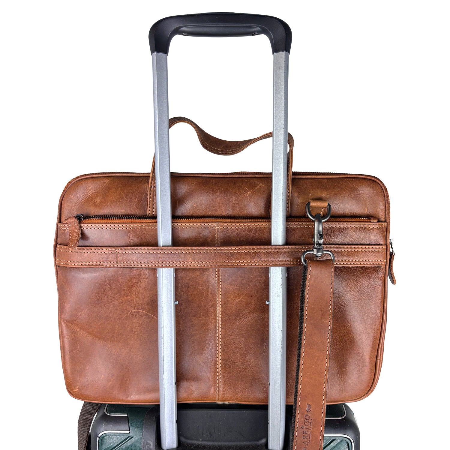 Cognac leren laptoptas 15 inch