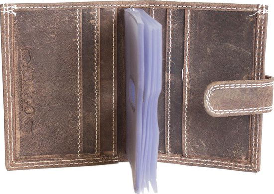 Pasjeshouder leer rfid creditcardhouder leer anti skim met rits vintage - Arrigo.nl