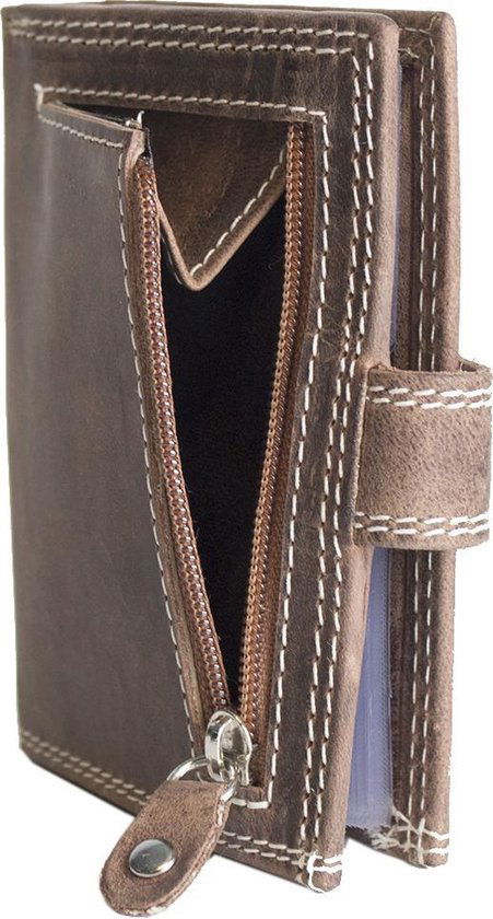 Pasjeshouder leer rfid creditcardhouder leer anti skim met rits vintage - Arrigo.nl