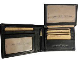 Portemonnees matzwart mannen portemonnee heren portemonnee zonder kleingeld vak arrigo - Arrigo.nl