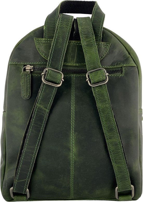Nevenka Dames Rugzak City - PU Leder, Groen, Elegant Design Met Tweeweg Rits