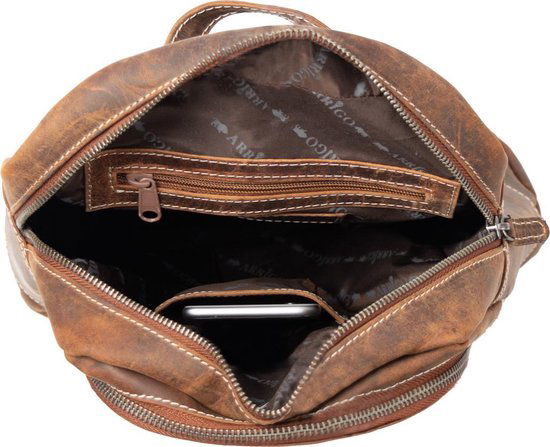 Rugzak van naturel cognac buffelleer - Arrigo Leather Goods