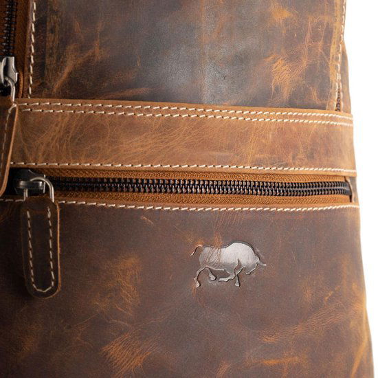 Rugzak van naturel cognac buffelleer - Arrigo Leather Goods
