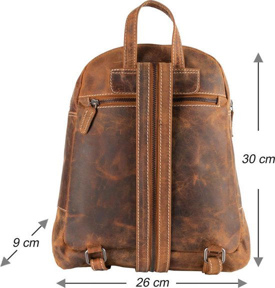 Rugzak van naturel cognac buffelleer - Arrigo Leather Goods