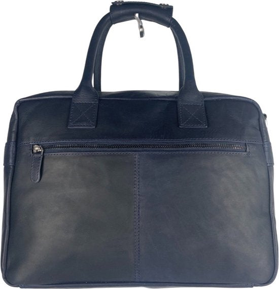 Schoudertas donkerblauw laptoptas cowboybag grote tas werktas schooltas handtas leer - Arrigo.nl