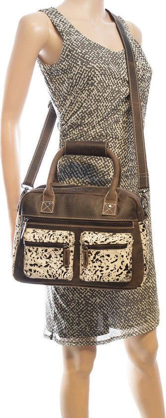 Tas dierenprint bruin crossbody dames tas westernbag cowboybag - Arrigo.nl