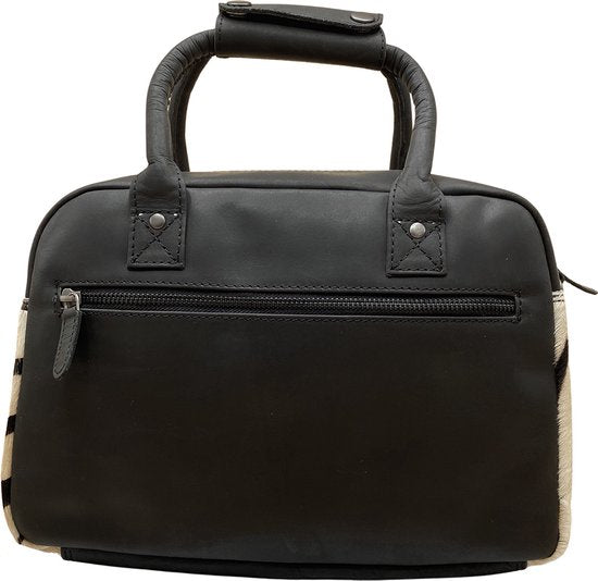 Zebra tas zwart westernbag crossbody dames tas cowboybag westernbag schoudertas - Arrigo Leather Goods
