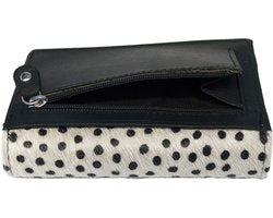 Zwarte Dames Portemonnee - Klein Leer met Dierenprint en Anti-Skim Bescherming - Arrigo.nl