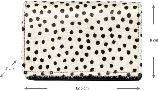 Zwarte Dames Portemonnee - Klein Leer met Dierenprint en Anti-Skim Bescherming - Arrigo.nl