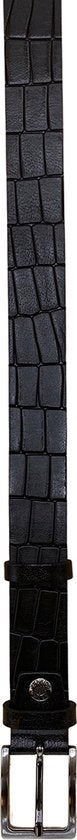 Zwarte Leren Riem met Kroko Print 3 cm voor Heren en Dames - Arrigo.nl