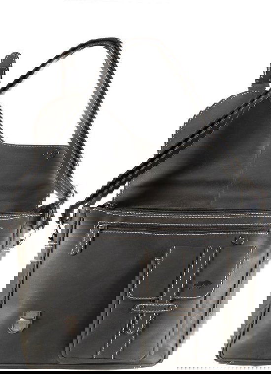 Zwarte schoudertas dames zwarte schoudertas heren messenger bag leer postman - Arrigo.nl