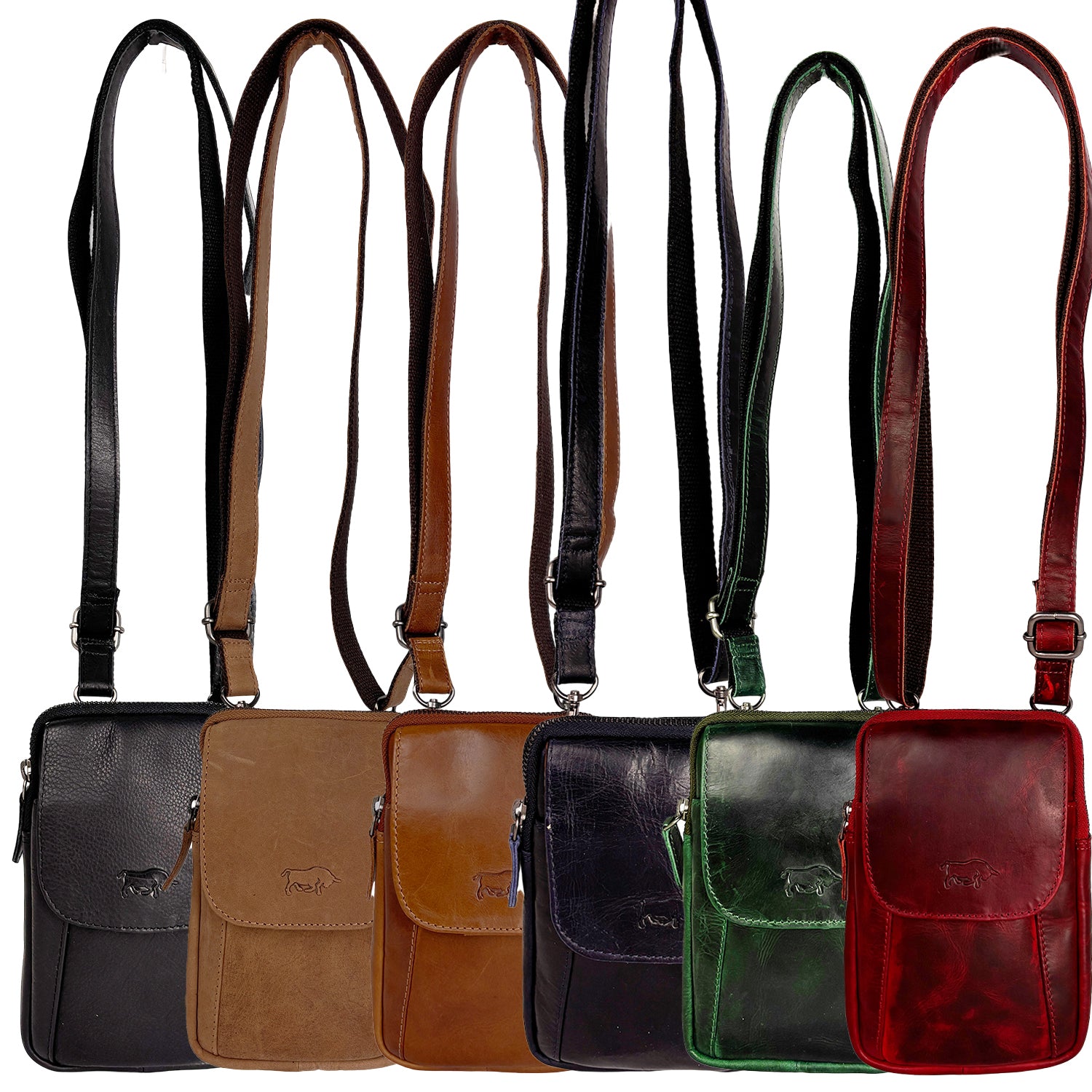 Heuptas / telefoontas cognac rundleer