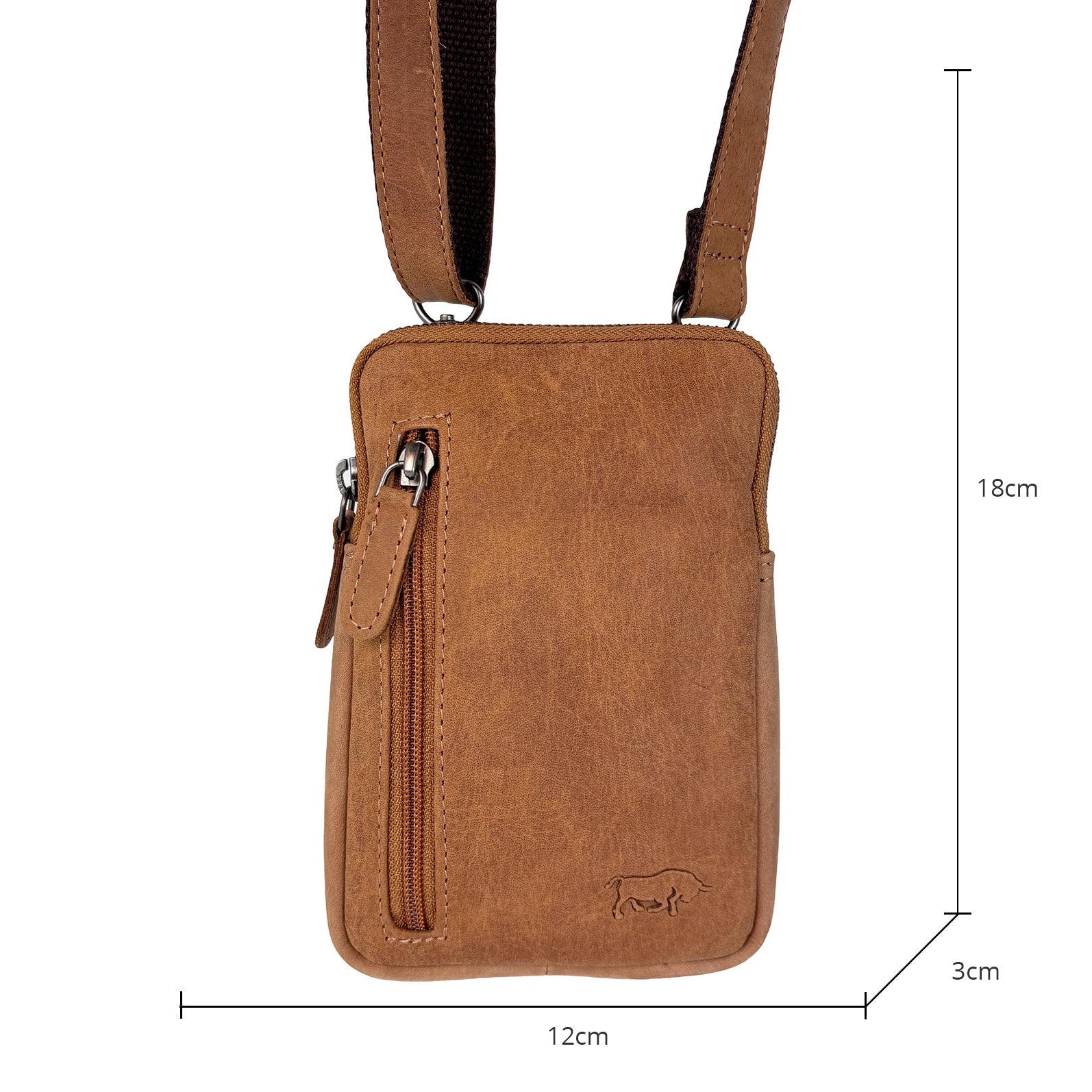 Taupe Leren telefoontasje