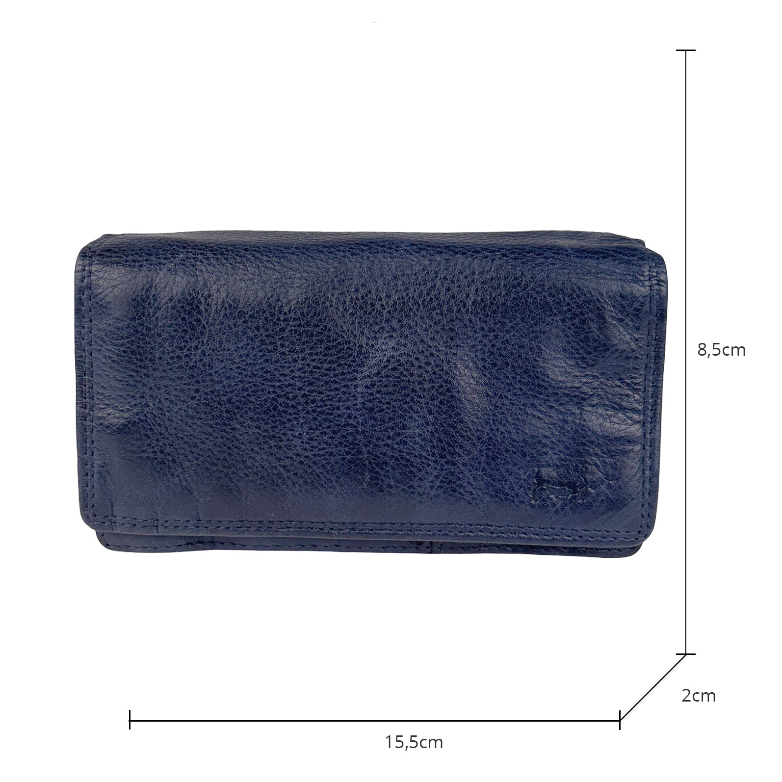 Blauwe damesportemonnee van gewassen leer