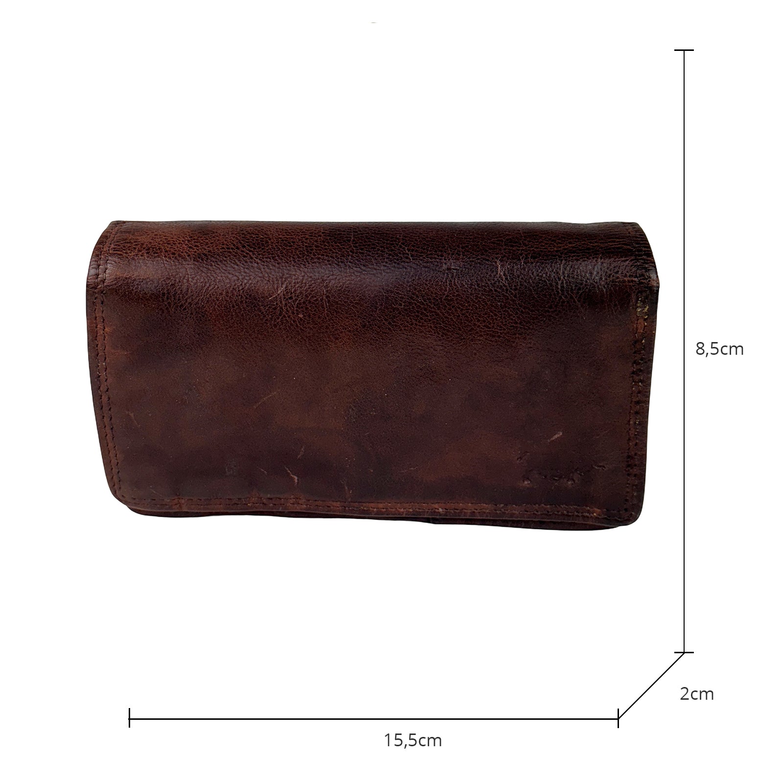 Bruine leren damesportemonnee van gewassen leer