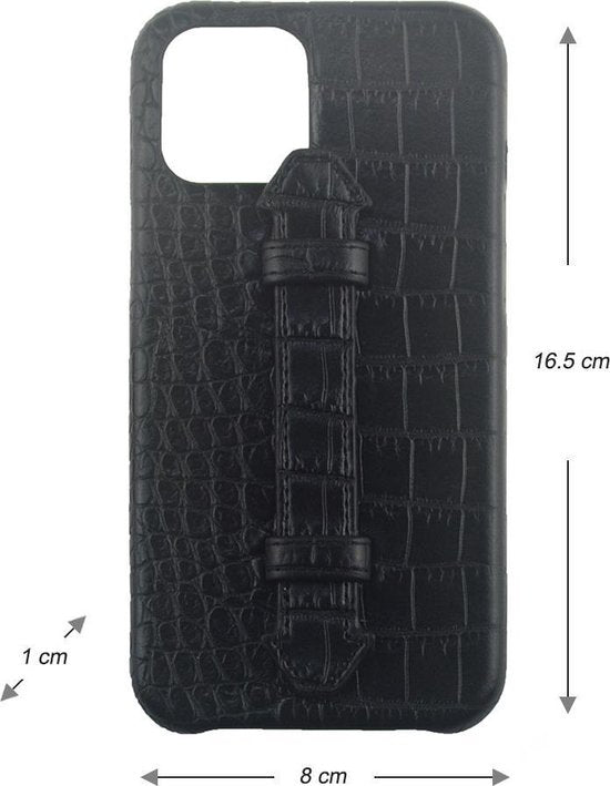 iPhone 12 Pro Max Hoesje - Zwart Krokodillenprint - Arrigo.nl