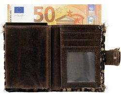 miniwallet pasjeshouder dierenprint donkerbruin - Arrigo.nl